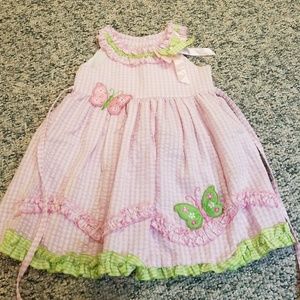 Girls Holiday Editions Peach Floral Dress 2 Piece with Pants Outfit NWT Size 3T